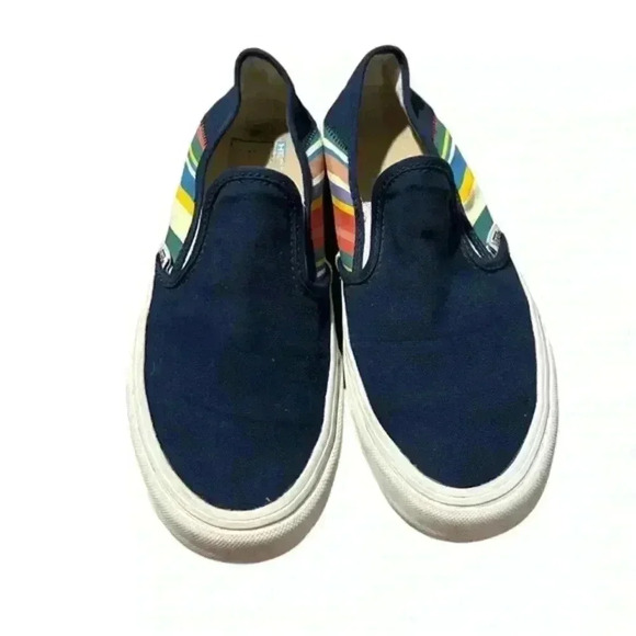 Van’s Navy Blue canvas sneakers,‎ men’s 5.5 woman’s 7 - Picture 2 of 6